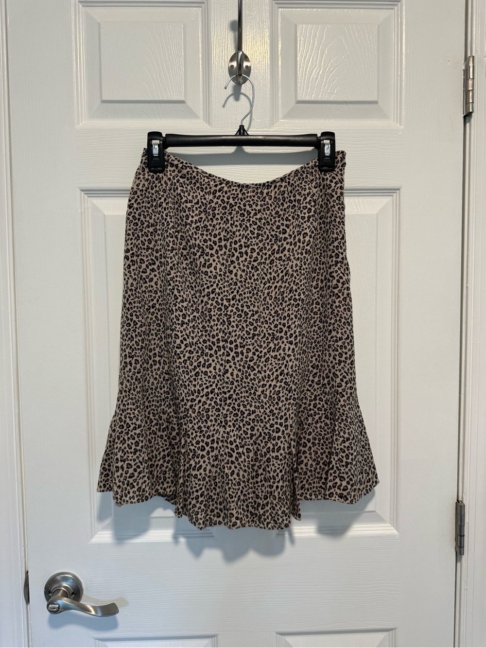Vintage Leopard Print Silk Skirt